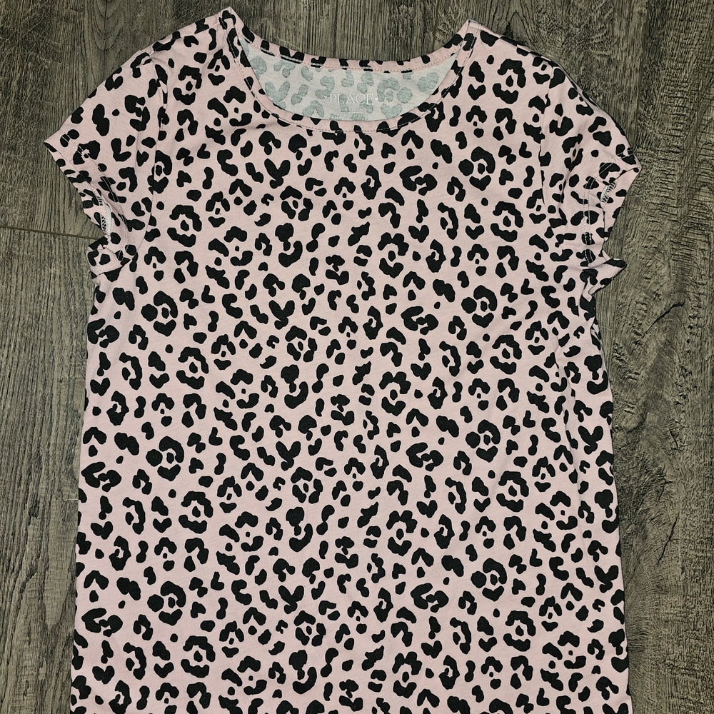 Place Pink and Black Leopard Print Kids Blouse